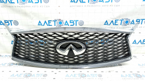 Radiator grill grill Infiniti QX30 17- with emblem, chrome, broken mount, sand