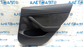 Door trim card rear right Tesla Model 3 18-20 leather black with speaker with window lift control and door opening button