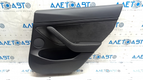 Door trim card rear right Tesla Model 3 21- leather black with speaker with window lift control and door opening button