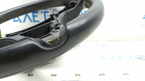 Naked steering wheel Infiniti QX30 17- leather black, white stitching, no frame, scratches