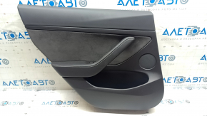 Door trim card rear left Tesla Model 3 21- leather black with speaker and window lift control and door opening button