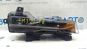 Fog light right Tesla Model 3 18- with turn signal, with corrector, sand, broken mount