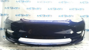Front bare bumper Tesla Model 3 18- for parking sensors blue PPSB, dented, scuffs, scratches