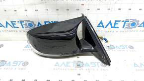 Side mirror right Infiniti QX30 17-15 pins, turn signal, backlight, black, non-original overlay, scratches