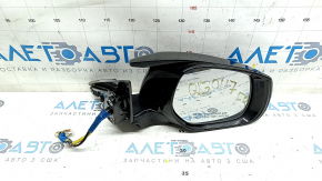Side mirror right Infiniti QX30 17-15 pins, turn signal, backlight, black, non-original overlay, scratches