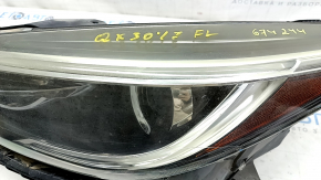 Front left headlight complete Infiniti QX30 17- halogen, with mount, for polishing
