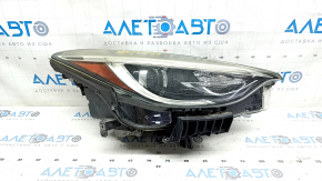 Front right headlight complete Infiniti QX30 17- halogen, with mount, for polishing, broken chip mount