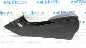 Console central armrest Infiniti QX30 17- black, leather, white stitching, scratches