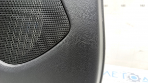 Door trim card rear left Infiniti QX30 17- black with black insert cloth, armrest black leather, molding black gloss, scratch