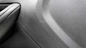 Door trim card front left Infiniti QX30 17- black with black insert cloth, armrest black leather, molding black gloss, scratches, abrasions