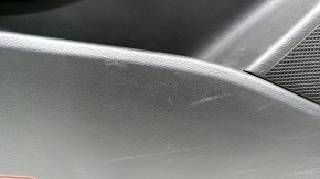 Door trim card front left Infiniti QX30 17- black with black insert cloth, armrest black leather, molding black gloss, scratches, abrasions