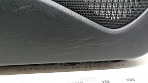 Door trim card front left Infiniti QX30 17- black with black insert cloth, armrest black leather, molding black gloss, scratches, abrasions