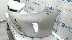 Front bumper bare Toyota Prius 30 13-15 rest, white, dented, cracks, scratches