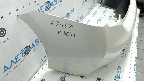 Rear bumper bare Toyota Prius 30 10-15 white, Taiwan, dented, torn, worn, broken fasteners, scratches