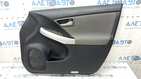 Door trim card front right Toyota Prius 30 10-15 dark gray cloth with dark gray insert cloth, armrest dark gray cloth, gray molding, scratches