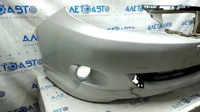 Front bare bumper Subaru Impreza WRX GH 08-11 without lip, white, fake, scratches, non-standard holes, broken fasteners