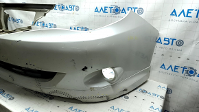 Front bare bumper Subaru Impreza WRX GH 08-11 without lip, white, fake, scratches, non-standard holes, broken fasteners