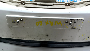 Front bare bumper Subaru Impreza WRX GH 08-11 without lip, white, fake, scratches, non-standard holes, broken fasteners