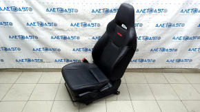 Driver's seat Subaru Impreza WRX GH 09-10 with airbag, mechanical, heated, leather black with red stitching, Sport, dents on leather, scratches, rust