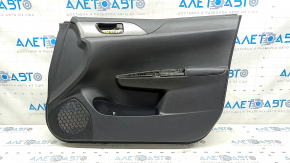 Door trim card front right Subaru Impreza WRX GH 09-11 black, gray molding, armrest black leather, scratches