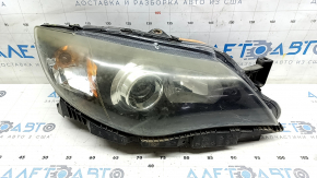 Front right headlight complete Subaru Impreza WRX GH 08-11 xenon with bracket, broken mount, needs polishing
