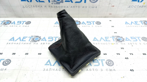 Gear knob cover Subaru Impreza WRX GH 09-14 manual transmission leather black with red stitching