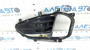 Front bumper grille left Ford Edge 19 - under fog lights, black gloss with chrome molding, sand