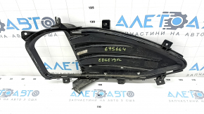 Front bumper grille left Ford Edge 19 - under fog lights, black gloss with chrome molding, sand