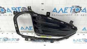 Front bumper grille right Ford Edge 19 - under fog lights, black gloss with chrome molding, sand