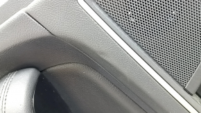 Door trim card rear right Ford Edge 19-23 black SEL, insert black leather, armrest black leather, with window lifter control trim, dent, plastic turned white, made
