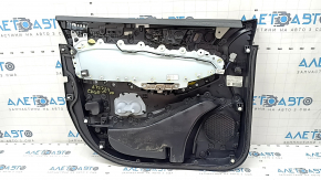 Door trim card front right Ford Edge 19-23 black, SEL, insert black leather, armrest black leather, with window lifter control trim, scratches, whitened plastic, made