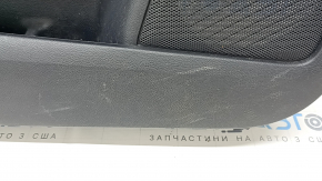 Door trim card front left Ford Edge 19-23 black SEL, insert black leather, armrest black leather, with window lifter control trim, scratches, whitened plastic, made