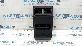 Rear center console trim Ford Edge 15-18 black, with air duct deflector and cigarette lighter, scratches