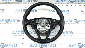 Naked steering wheel Ford Edge 19 - black leather, worn, scratches, torn fasteners, needs cleaning