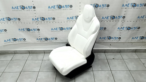 Driver's seat Tesla Model S 16-20 rest, with airbag, electric, heated, white leather, dented, scratch on the back, needs cleaning