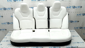 Rear row of seats 2nd row Tesla Model S 16-20 rest, heated, white leather, dented, scratches, broken trim