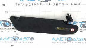 Tesla Model S 16-20 Left Visor Black Suede, No Hook, Backlit, 2 Stickers