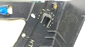 Lower left center pillar trim Tesla Model S 12-20 black, with white insert, broken mount, scratches, needs cleaning