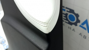 Lower left center pillar trim Tesla Model S 12-20 black, with white insert, broken mount, scratches, needs cleaning