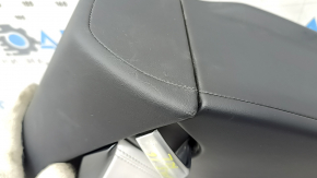 Door trim card rear left Tesla Model S 16-20 rest black leather, armrest leather white, suede insert, molding graphite, gray stitching, backlight, dents, scratches, for cleaning