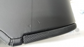Door trim card rear left Tesla Model S 16-20 rest black leather, armrest leather white, suede insert, molding graphite, gray stitching, backlight, dents, scratches, for cleaning