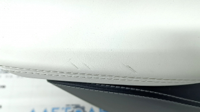 Door trim card rear left Tesla Model S 16-20 rest black leather, armrest leather white, suede insert, molding graphite, gray stitching, backlight, dents, scratches, for cleaning