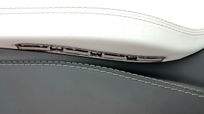 Door trim card rear left Tesla Model S 16-20 rest black leather, armrest leather white, suede insert, molding graphite, gray stitching, backlight, dents, scratches, for cleaning