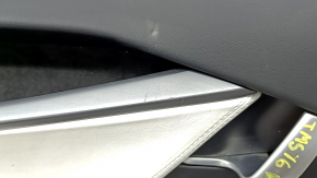 Door trim card front left Tesla Model S 16-20 rest leather black, armrest leather white, insert suede, molding graphite, gray stitching, backlight, dents, scratches, for cleaning