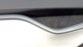 Door trim card front left Tesla Model S 16-20 rest leather black, armrest leather white, insert suede, molding graphite, gray stitching, backlight, dents, scratches, for cleaning