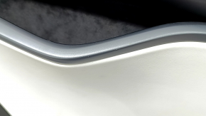 Door trim card front right Tesla Model S 16-20 rest black leather, armrest leather white, insert suede, molding graphite, gray stitching, backlight, dented, scratches, for cleaning