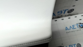 Door trim card front right Tesla Model S 16-20 rest black leather, armrest leather white, insert suede, molding graphite, gray stitching, backlight, dented, scratches, for cleaning