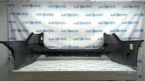Rear bumper bare Toyota Highlander 20 - without parking sensors, black, dented, broken fasteners, crack, scratches