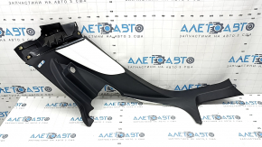 Rear pillar trim lower left Tesla Model S 16-20 rest, black, with white insert, broken fasteners, scratches, needs cleaning