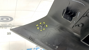 Rear pillar trim lower left Tesla Model S 16-20 rest, black, with white insert, broken fasteners, scratches, needs cleaning